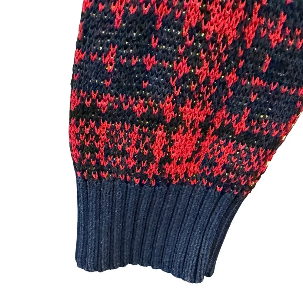 Old Navy Kids XL 14-16 Festive Crew Neck Plaid Sweater Red Green